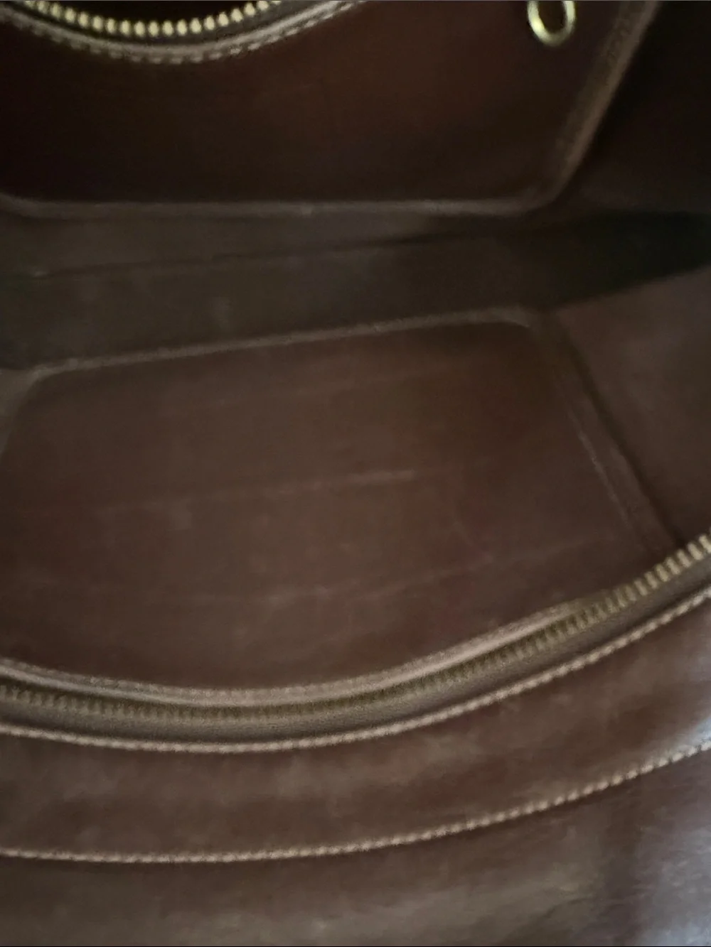 Coach Men's Leather Briefcase in Dark Brown with Contrast Stitching